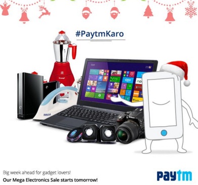 India Desire : [22nd December Offers]Paytm Mega Electronics Sale: Upto 100% Off 